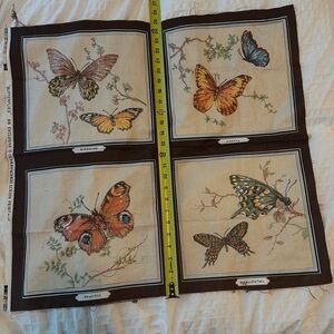 Vintage butterfly fabric panel